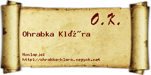 Ohrabka Klára névjegykártya