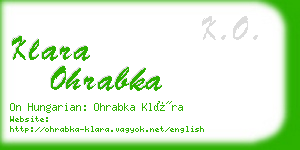 klara ohrabka business card